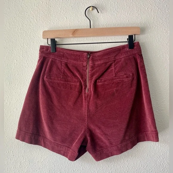 *SOLD* Madewell Williams High-Waisted Corduroy Shorts in Burgundy - Picture 7 of 7